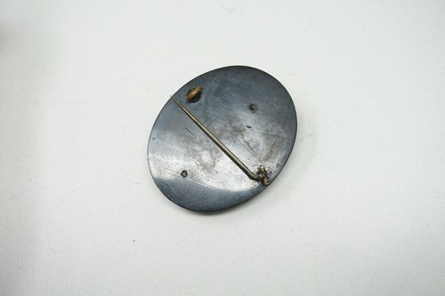 Spilla cammeo bachelite nera vintage spilla intagliata stile vittoriano lutto gioielli - Foto 8 di 9