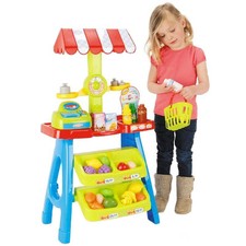 Toy Market Stall Toyrific Shop Play Kids Plastic Food Grocery Accessories 30pcs