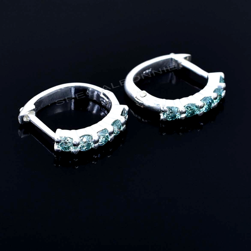 Certified 1.00Ct Blue DiamondS Earrings, Amazing Shine & Great Bling VIDEO - Picture 2 of 8