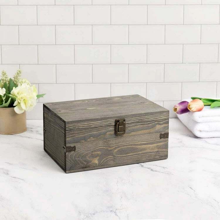 24 Slot Gray Wood Essential Oil Holder Storage Organizer Box, Decorative Box - Image 3 of 4