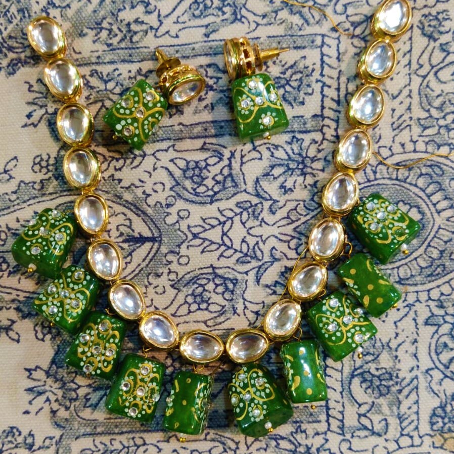 Gold Plated Bollywood Kundan Choker Necklace Set Bridal Indian Pearl Jewelry New