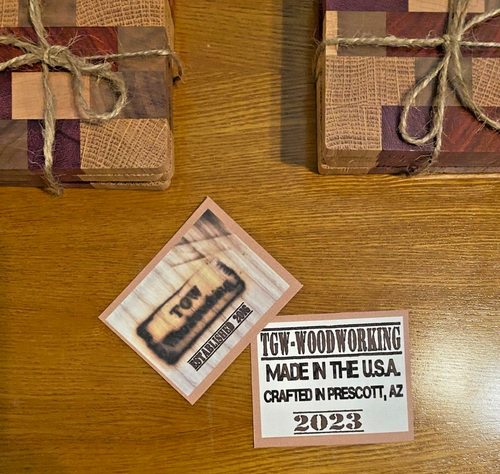 Hand-Crafted Wooden Coasters (4-set), All-Natural Wood, (2023, Made in USA) NEW! - Picture 3 of 9