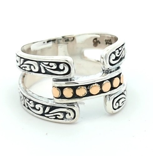 Video Samuel B Behnam 18K Gold 925 Sterlingsilber Band Ring Designer Handwerker - Bild 2 von 3