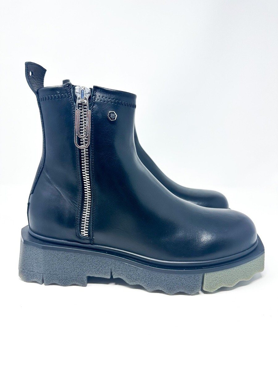 Off-White Men's Leather Sponge Zip Boots Black 7 US / 40 $1110 | eBay