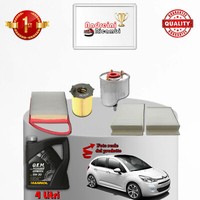 Set Service 4 Filter Und ÖL Citroen C3 II 1.6 HDI 82KW 112CV Von 2009->