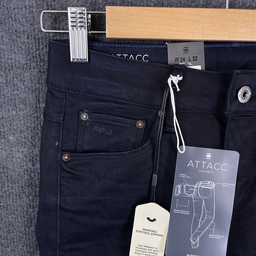 G-Star Raw Womens Attacc. Mid Straight Jeans Size W24 L32 Denim Low Rise Zip Fly - Picture 2 of 22