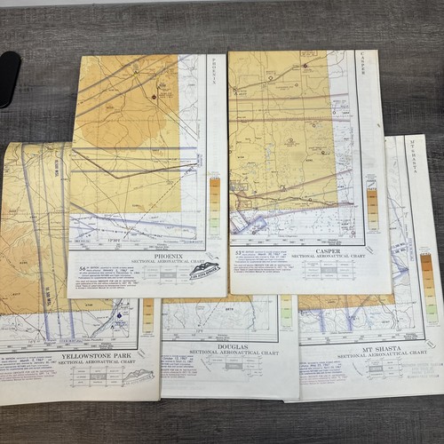 5X 1967 Sectional Aeronautical Charts Aviation Maps Casper Yellowstone