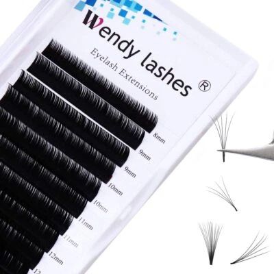 Easy Fanning lashes Self Fanning Eyelash Russian Volume C D Curl Wendy Lashes UK