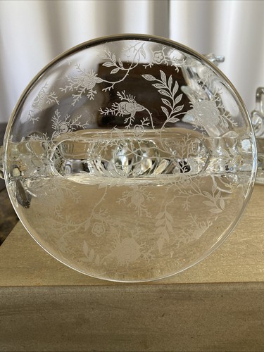 Vintage Set Of 2 Fostoria Etched Chintz Double Candlestick Holders Elegant EUC - Picture 15 of 17