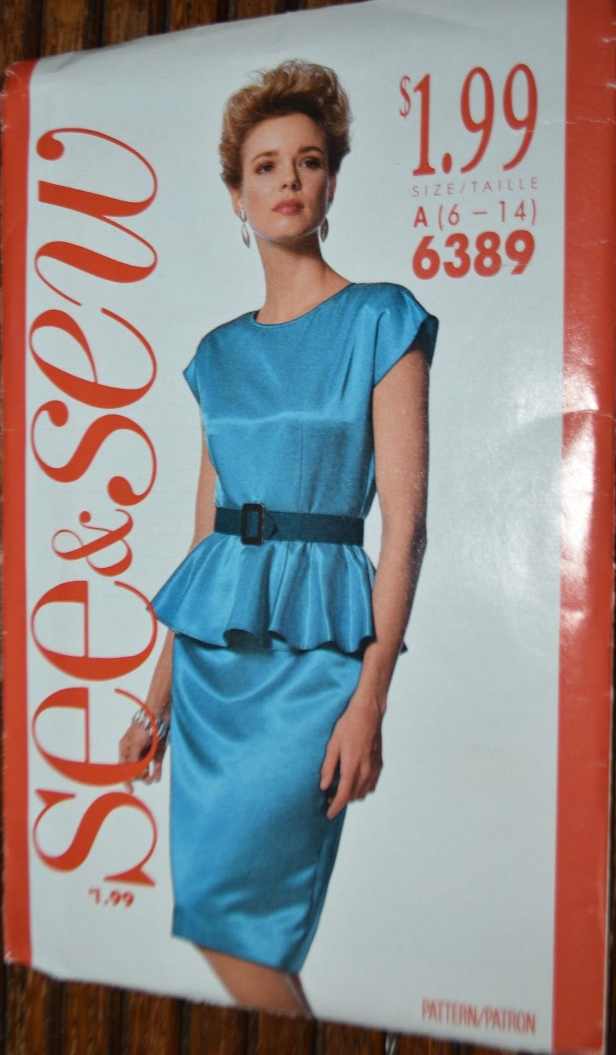 See & Sew Butterick Pattern 6389 Misses Dress Size A 6-8-10-12-14 Uncut ...