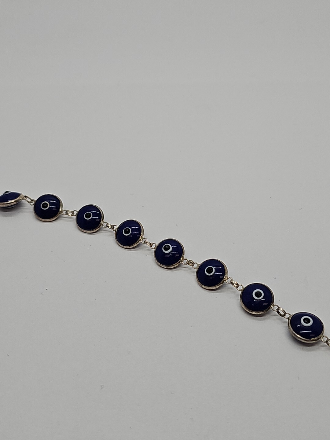 Solid 925 Sterling Silver 10MM Dark Blue Round Ev… - image 6