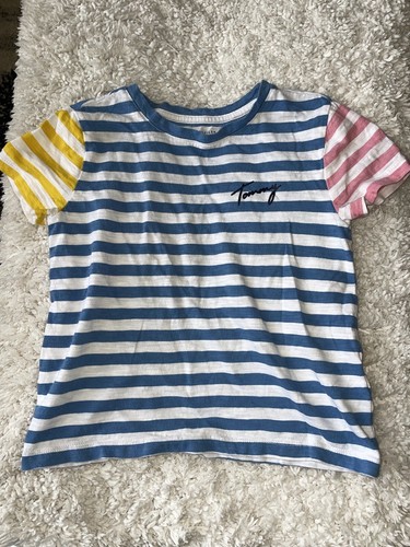 Tommy Hilfiger girls sz. 6/7 multicolor striped tee. Cute, fun - Picture 4 of 8