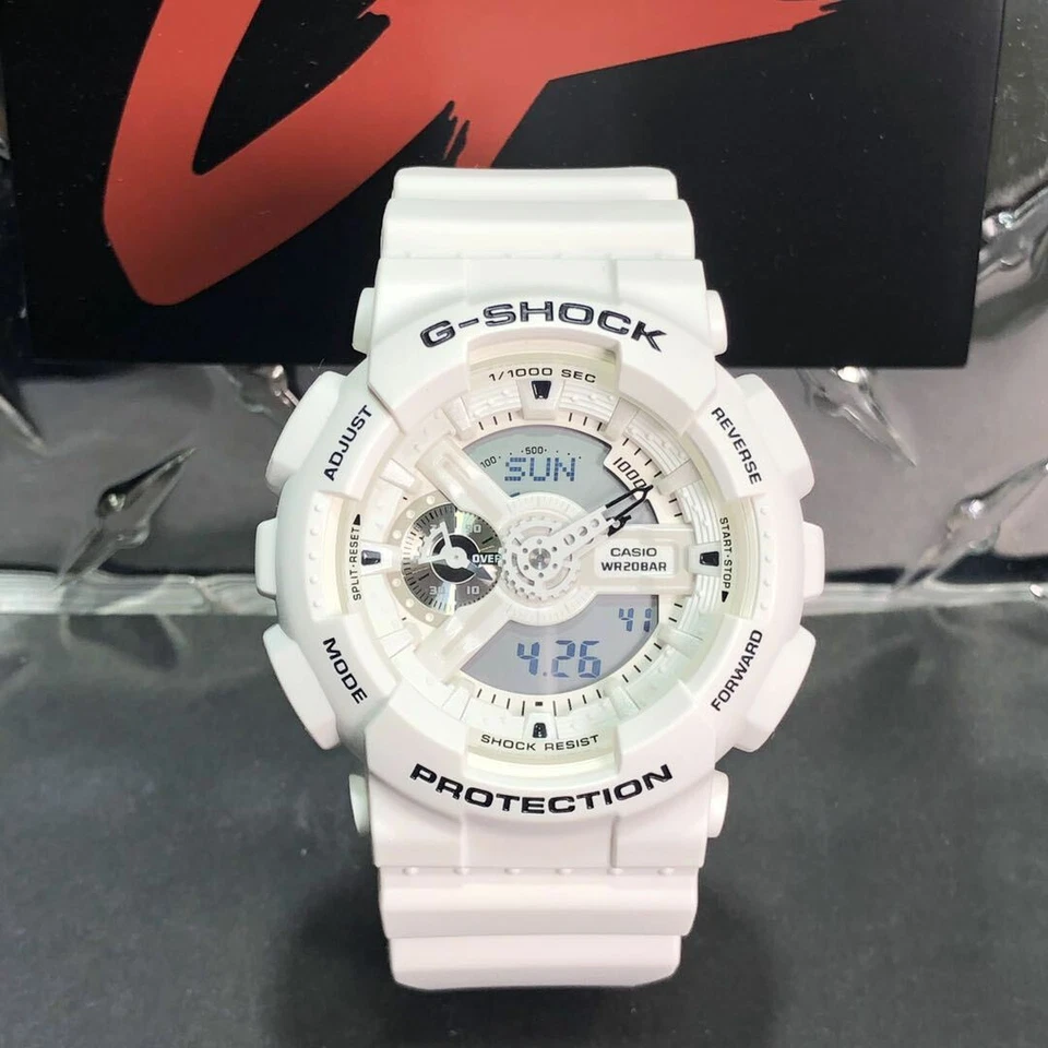 Casio G-Shock GA-110MW-7A White Standard Analog Digital Casio G-Shock GA-110MW-7A White Standard Analog Digital