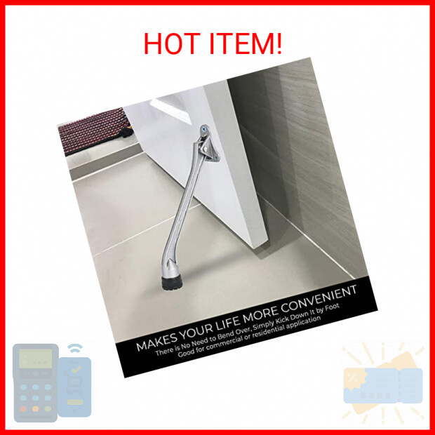 HOME&I Kickdown Door Stopper,7-Inch Commercial Doorstops Holder Kick Door