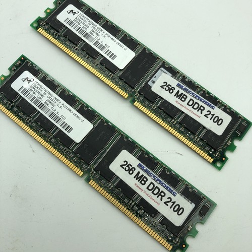 MICRON 512MB Total (2 x 256mb) DDR PC 2100 ECC Memory 266mhz 32mx72 SDRAM 2pcs - Picture 4 of 7