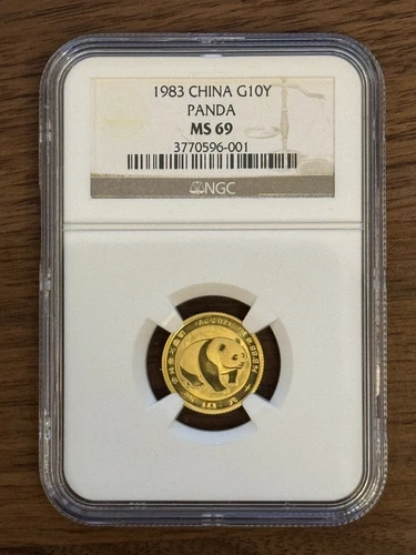1983 China Gold Panda 1/10 oz G10Y 10 Yuan NGC MS69 Clean Coin!