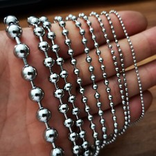 BEAD chain S.steel Silver round ball Chain DIY Jewelry Making In Bulk 1.5--12mm