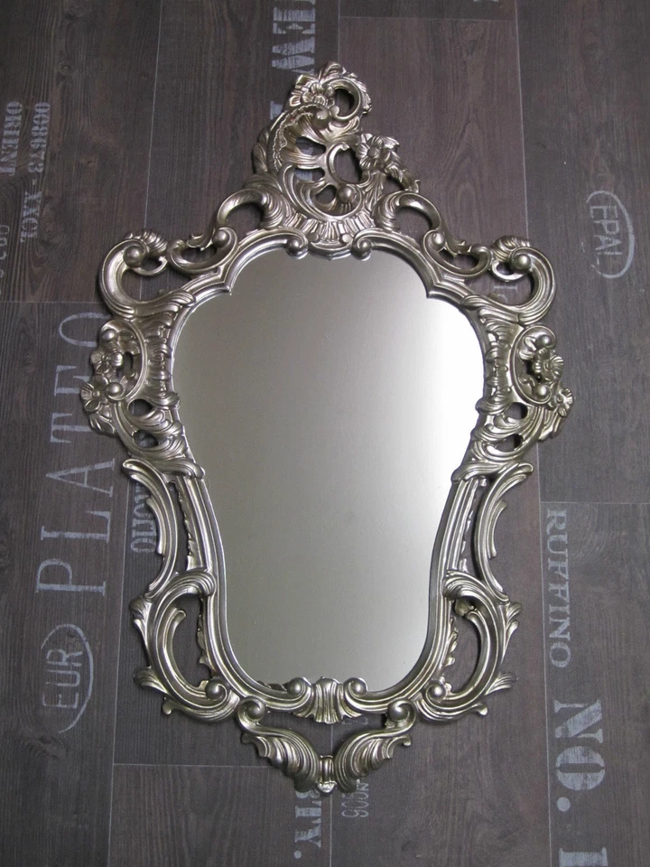 Baroque Mirror Antique Reproduction Mirror Antique Silver 50x76 Wall Decoration - Image 2 of 4