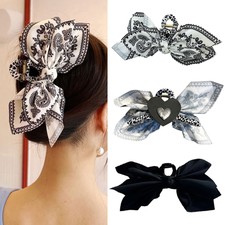 Doppelseitige Cashew-Blumen-Haarspange Paisley-Haifisch-Clip Schachtelhalm- ▽