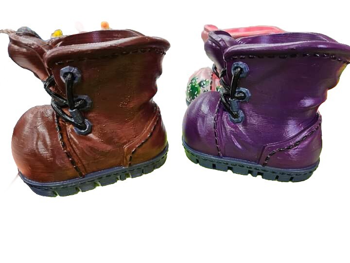 Medium BROWN 3D Printed Boot Planter/bowl