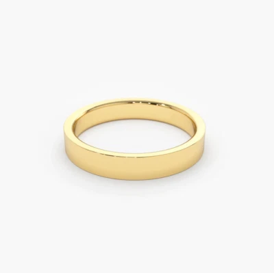 Goldring Gelbgold Ring 585 14K Glatt Ehering Trauring Schlicht Eckig 3mm Breite - Bild 1 von 4