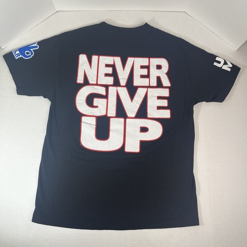 WWE John Cena Large Shirt Black Never Give Up 2018 Authentic Graphic T Shirt EUC - Picture 2 of 8