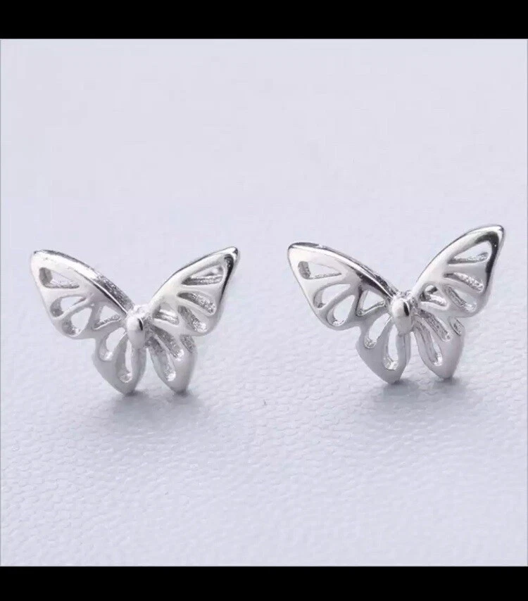 Stainless steel butterfly earrings clearance