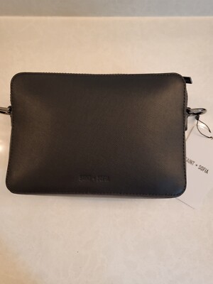 NWT Saint + Sofia Rock N Roll Saffiano black leather handbag- MISSING STRAP