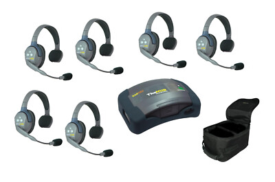 Eartec Co HUB6S UltraLITE/HUB Full Duplex Wireless Intercom System w/ 6 Headsets