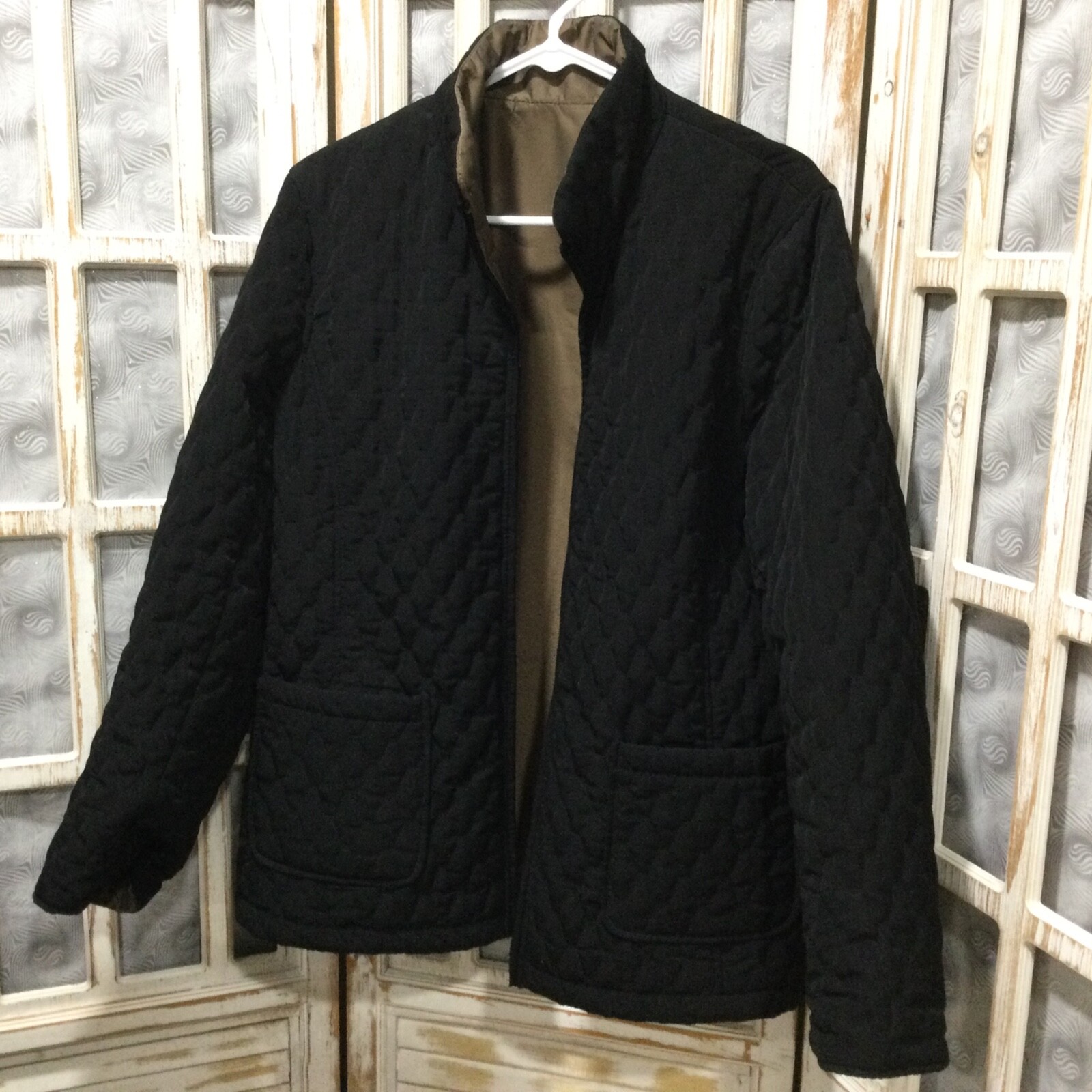 Womens Gallery Black Solid Reversible Lightweight… - image 1