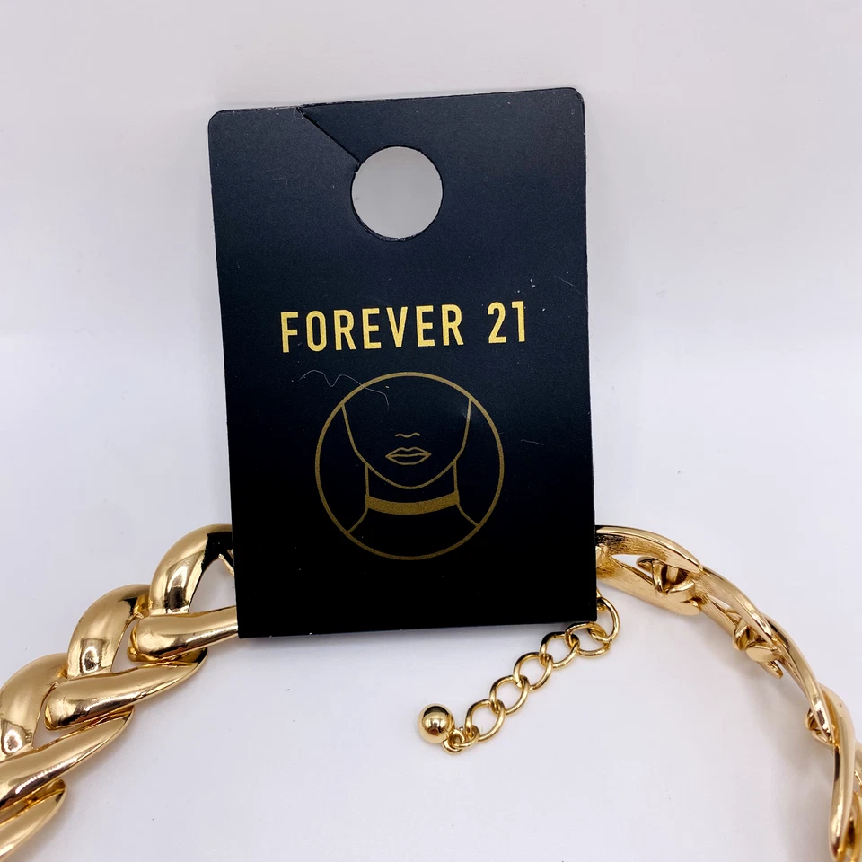 Collar Gargantilla Forever 21 Tono Dorado Cadena Ancha Nuevo Foto 3 de 3