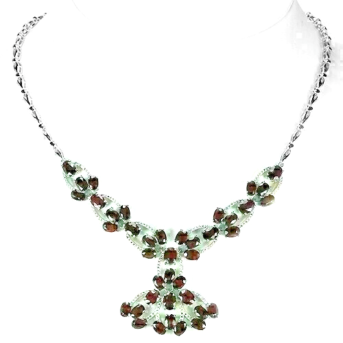 Silver Necklace Ruby Genuine Natural Gems Solid Sterling 18 1/2 to 20 1/2 Inch - Picture 15 of 24