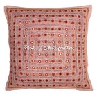 Boho Hippie Yoga Pillow Case Cushion Cover Pink Embroidered Indian Meditation