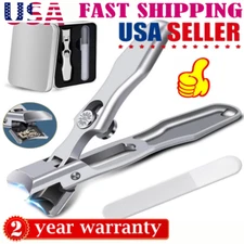New~Ultra Sharp Nail Clippers Steel Wide Jaw Opening Anti Splash Portable US
