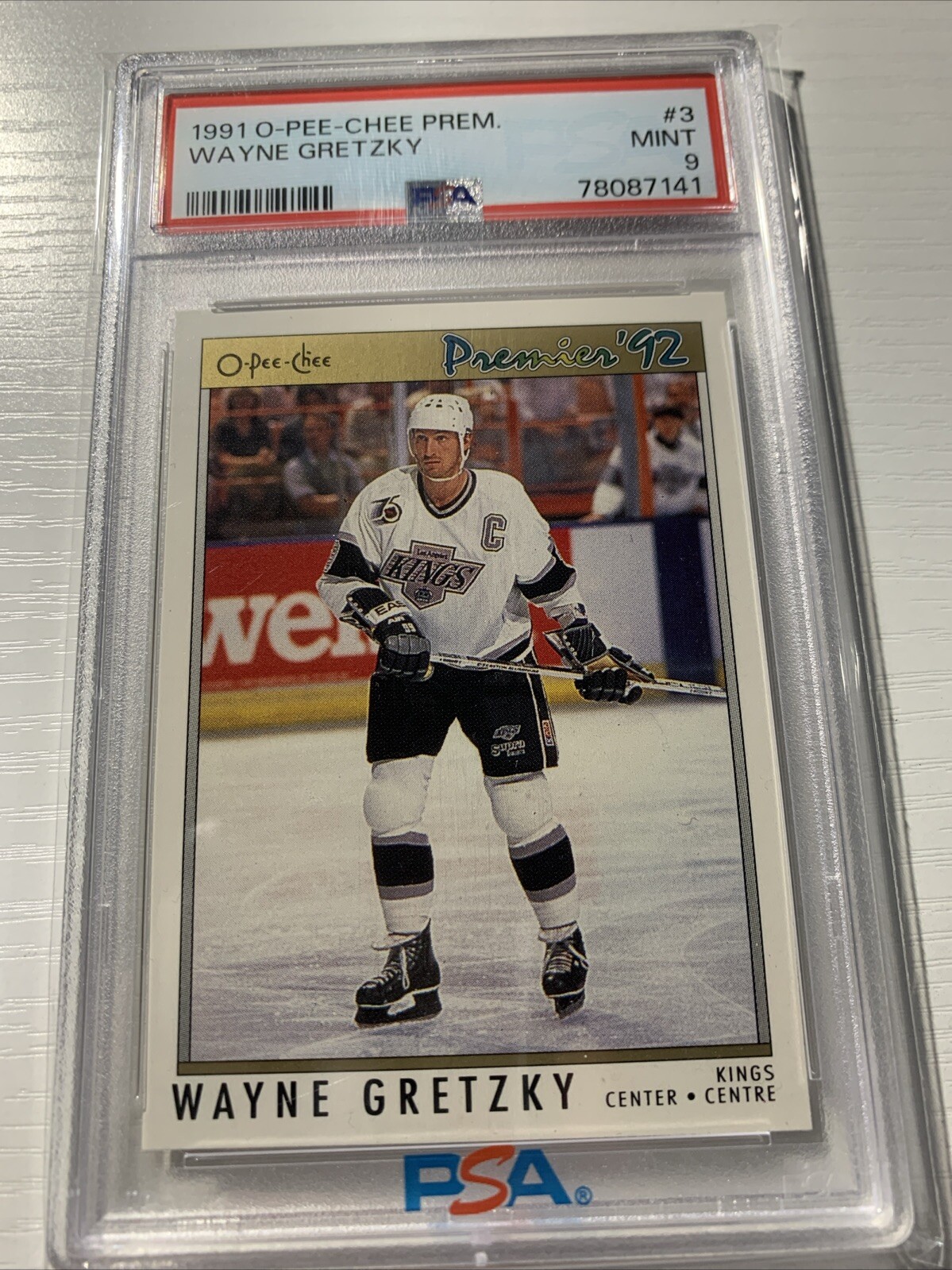 1991 O-PEE-CHEE PREMIER #3 WAYNE GRETZKY KINGS HOF PSA 9