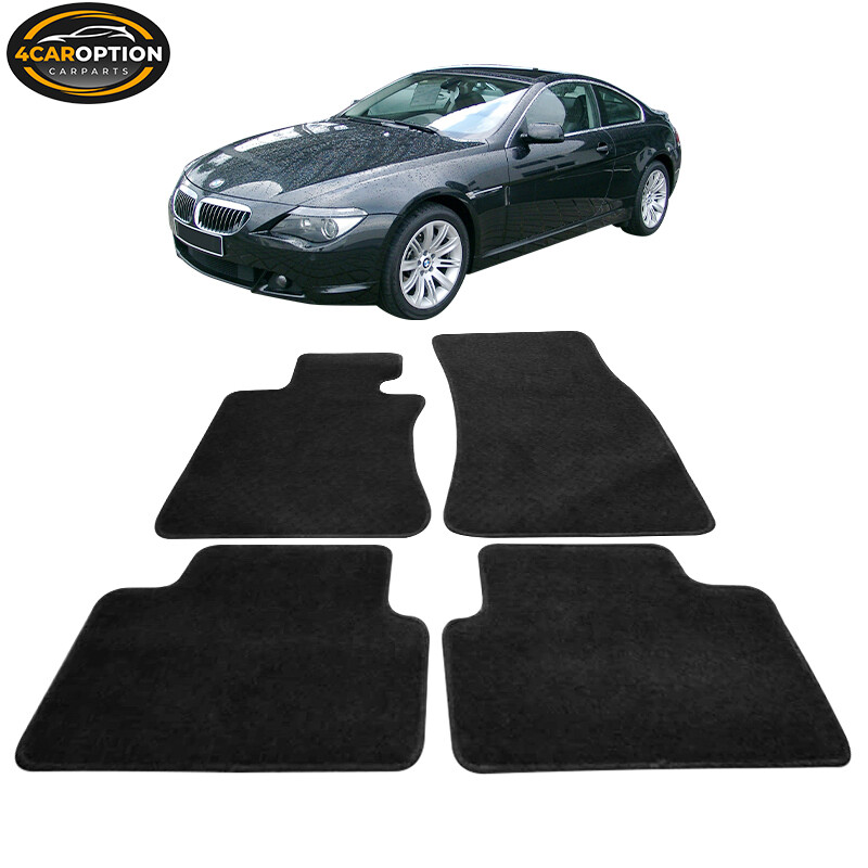 07-10 E63 E64 M6 6-Series Floor Mats Front & Rear Nylon Black 4PC Set ...