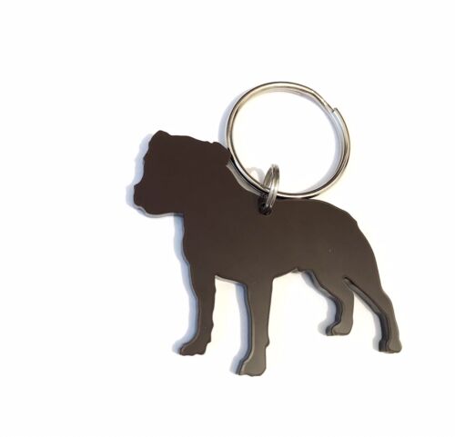 Staffordshire Bull Terrier Staffie Brown Dog Keyring Keychain Gift Brown Acrylic - Picture 1 of 4