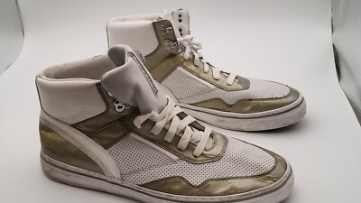 Rockport Men's Mid-Cut Athletic Sneaker APM2712T White/Silver High Top Size 11.5