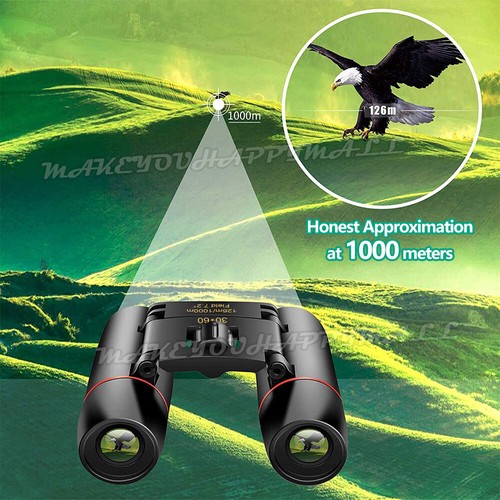 30x60 Telescope Outdoor Hunting Travel Binoculars Day Night Vision Mini Folding - Picture 8 of 12