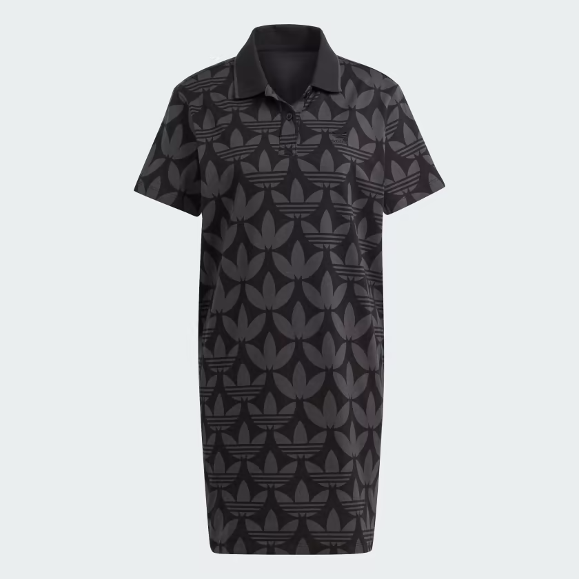 adidas Originals 100% cotton TREFOIL MONOGRAM POLO DRESS