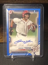 JEREMY YDENS 2021 Bowman BLUE Foil AUTO 1st Bowman RC, #130/150, SSP