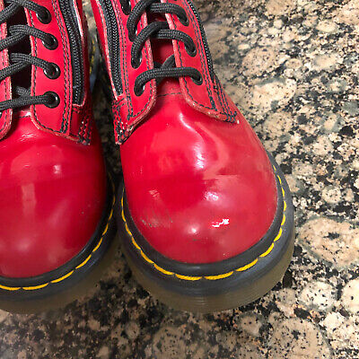 US 5 - Dr Martens 9733 Red Patent Leather Double Zip 14 US 5 - Dr Martens 9733 Red Patent Leather Double Zip 14