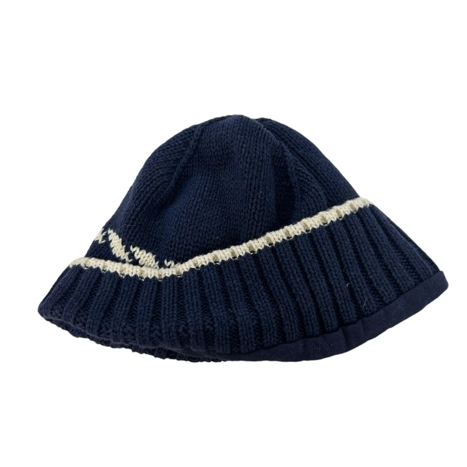 Sombrero tejido náutico de alta mar Janie and Jack para niños azul marino y blanco de 6 a 12 meses Foto 3 de 4