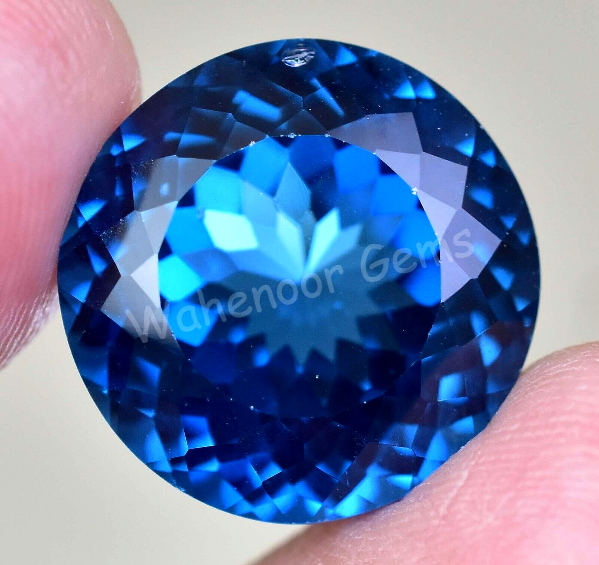 Ct Natural LONDON Blue Topaz Round Flawless CERTIFIED Loose