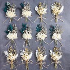 Mini Dried Flower Bouquet Set Pack of 12 Dried Plants Small Vase Small Bouque...