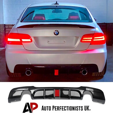 BMW 3 Series 335i Style E92 E93 M Sport Carbon Fibre Rear Valance Diffuser + LED