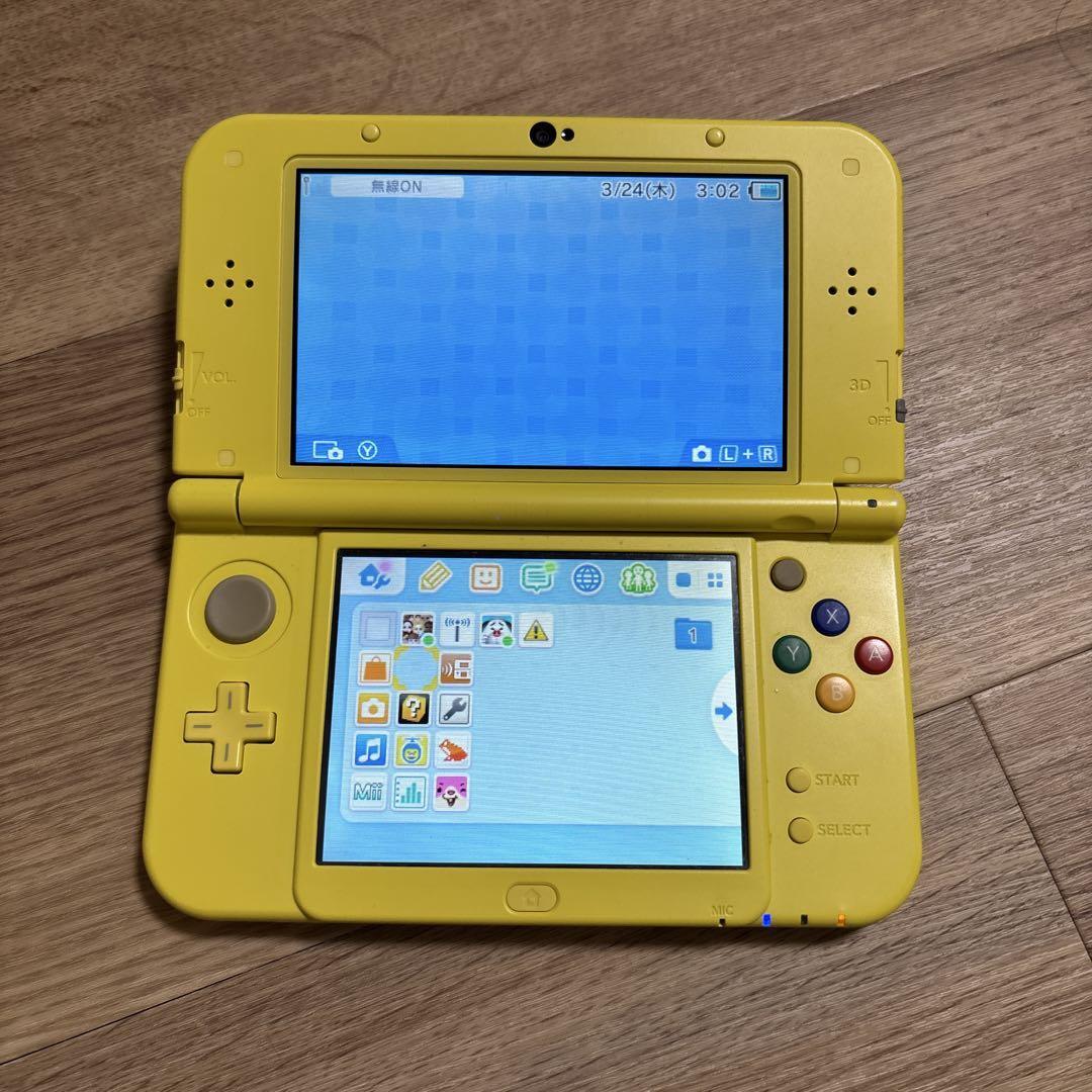 New Nintendo 3DS LL XL Pikachu Yellow Console w/ Mem Card