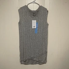 Active Life Scoop Neck Sleeveless Sport Dress Marl Heather Grey L NWT