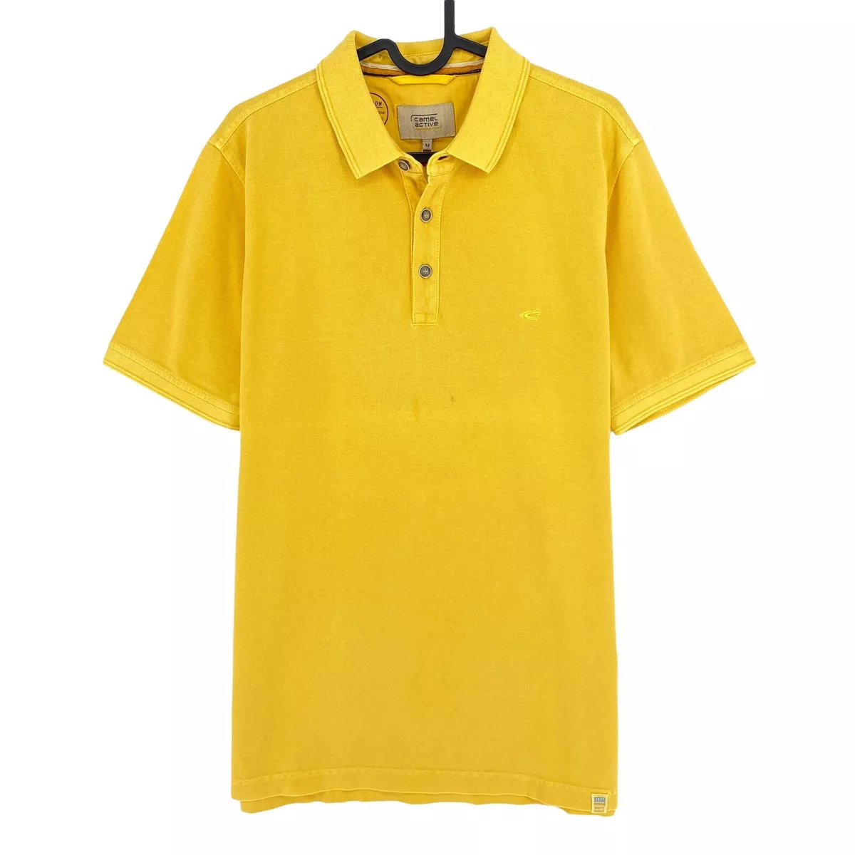 Camel Active Yellow Logo Pique Polo Shirt Size M eBay