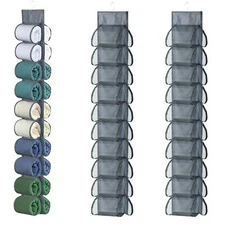2Pk Hanging Legging Organizer Storage for Closet Behind Doors Wardrob, 20 Pocket